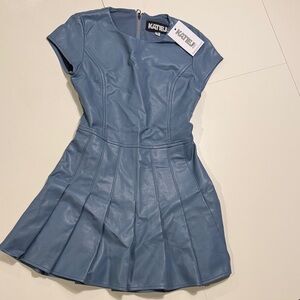 Katie J NYC Stylish Blue Pleated Dress